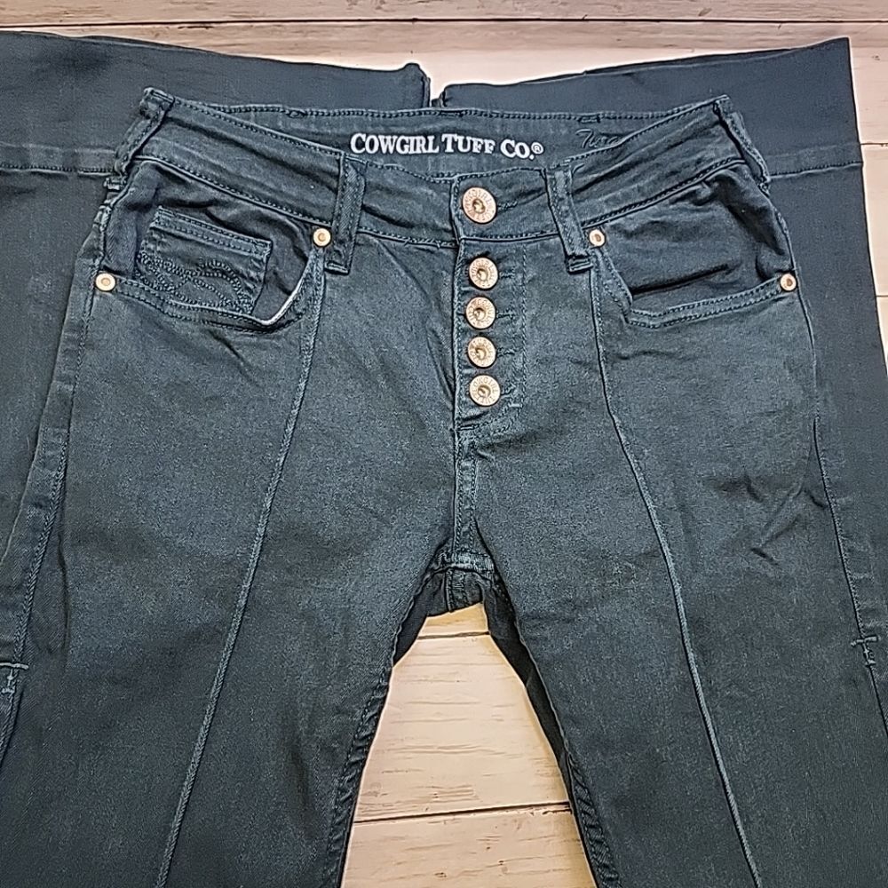Cowgirl Tuff Co Focuser Flare Green Jeans Size W25xL33 Style JTURTR